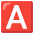 Großbuchstabe A in rotem Quadrat
