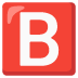 Großbuchstabe B in rotem Quadrat
