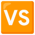 Schriftzug VS in orangem Quadrat