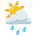 Sonne hinter Regenwolke