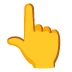 nach oben weisender Zeigefinger von hinten