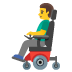 Mann in elektrischem Rollstuhl