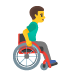 Mann in manuellem Rollstuhl nach rechts