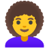 Frau: lockiges Haar