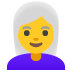 Frau: weißes Haar
