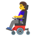 Frau in elektrischem Rollstuhl