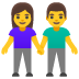 Mann und Frau halten Hände