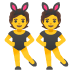Personen mit Hasenohren