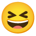 Grinsegesicht mit zugekniffenen Augen