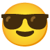 lächelndes Gesicht mit Sonnenbrille