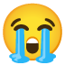 heulendes Gesicht