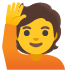 Person mit erhobenem Arm