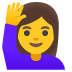 Frau mit erhobenem Arm