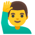 Mann mit erhobenem Arm