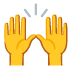 zwei erhobene Handflächen