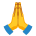 zusammengelegte Handflächen