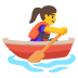 Frau im Ruderboot