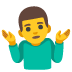 schulterzuckender Mann