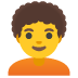 Person: lockiges Haar