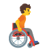 Person in manuellem Rollstuhl nach rechts
