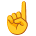 nach oben weisender Zeigefinger von vorne